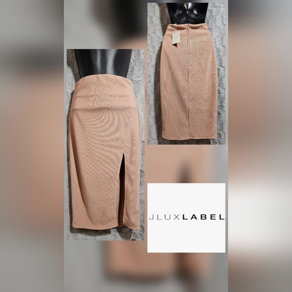 NEW J Lux Label Nude Pink Bodycon Skirt Small - Picture 2 of 8